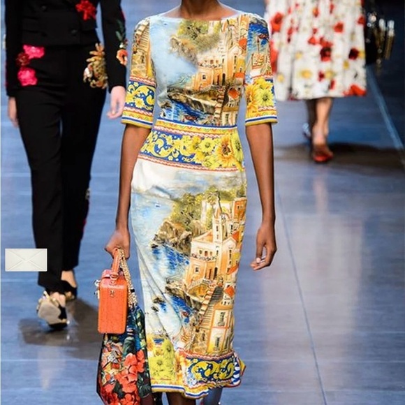 - STYLEWE Yellow and Blue Sheath Midi Dress Resort Wear - Picture 1 of 4